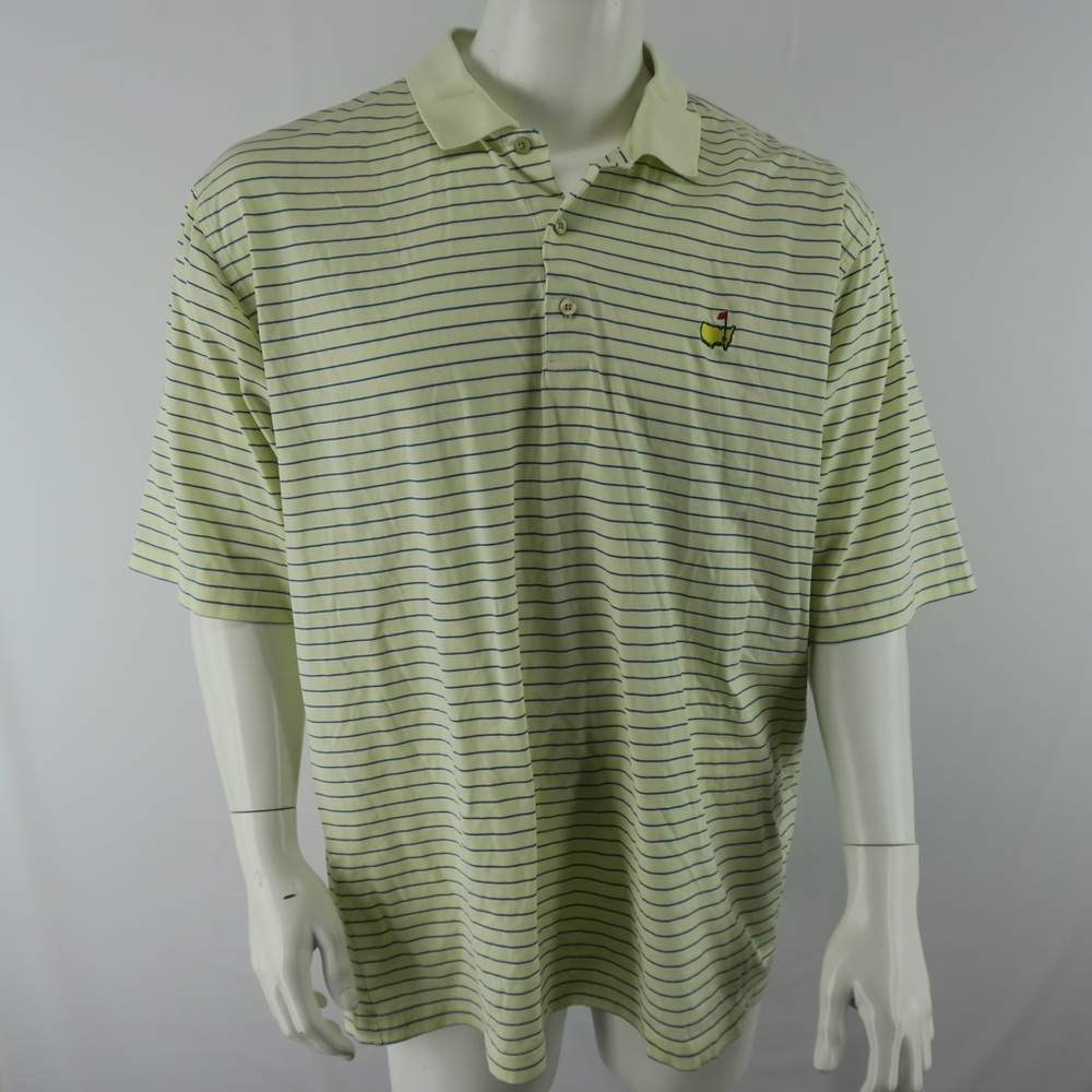 Striped Polo Shirt - Cream and Green